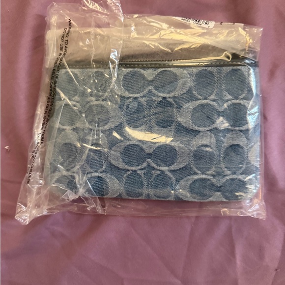 Coach Denim Blue Wristlet - Picture 2 of 3